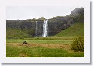 Seljalandsfoss from the parking lot on the south coast of Iceland.